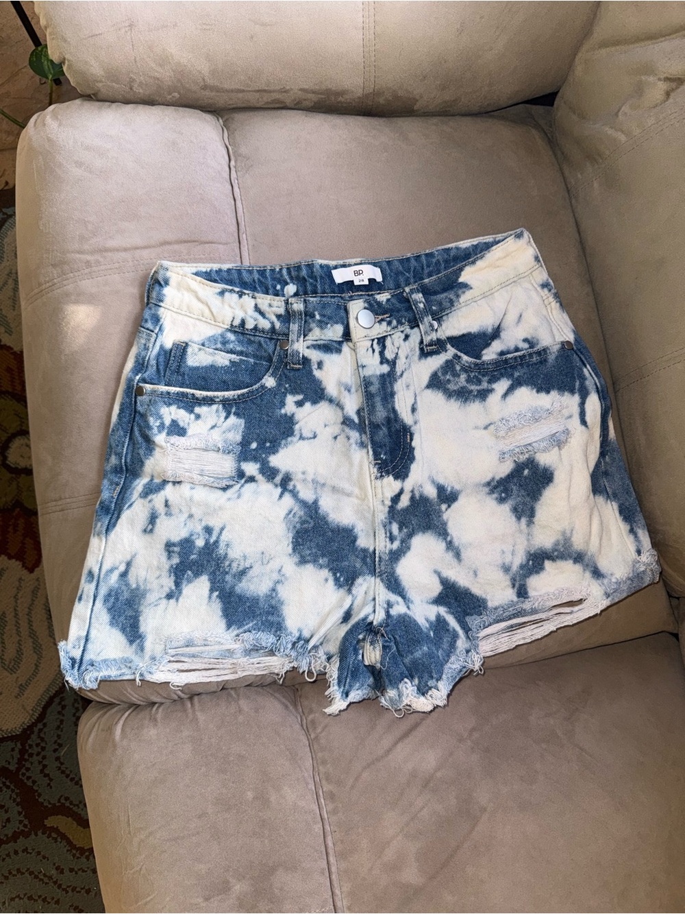 bp Tie-Dye, High Waist Cutoff Denim Shorts - NWOT
